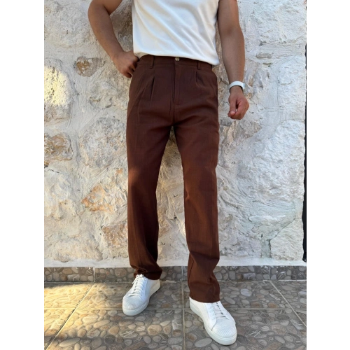 Keten Pantolon Kahve