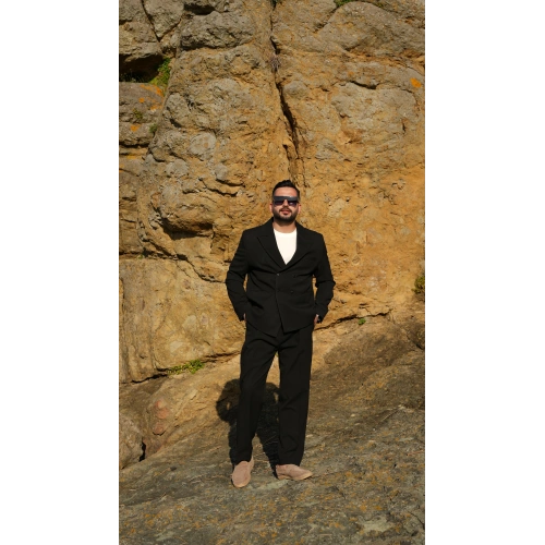 Oversize Kruvaze Takım Siyah