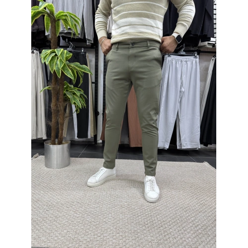 Kalın Kumaş Likralı Pantolon Haki