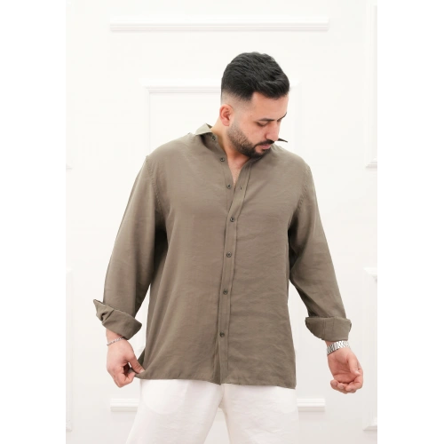 Tensel Gömlek Oversize Haki-OTLT