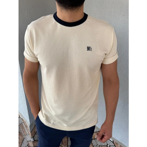 Tişört Nakışlı Krem-OTLT