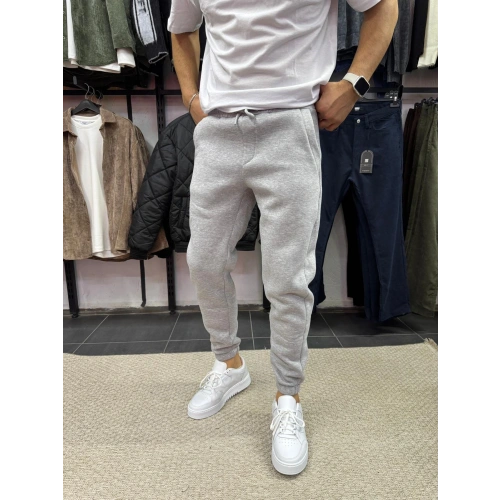 Üç İplik Paça Lastik Eşofman Gri