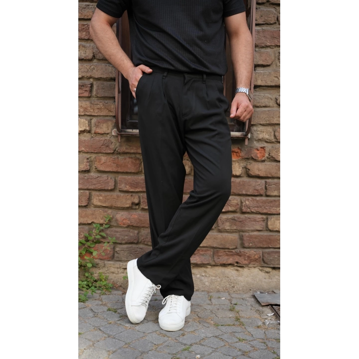 Baggy Kumaş Pantolon Siyah