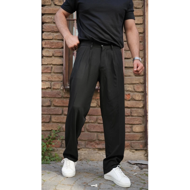 Baggy Kumaş Pantolon Siyah