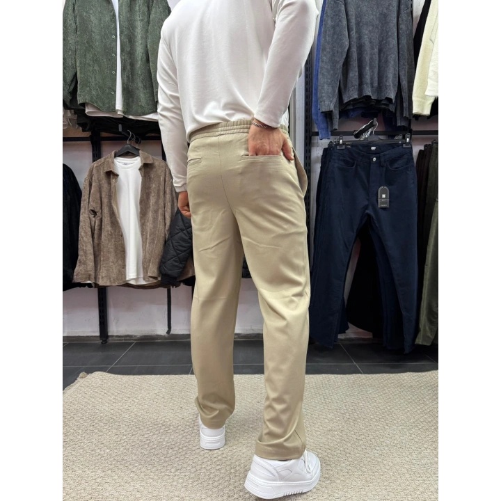 Bel Bağlamalı Regular Pantolon Krem