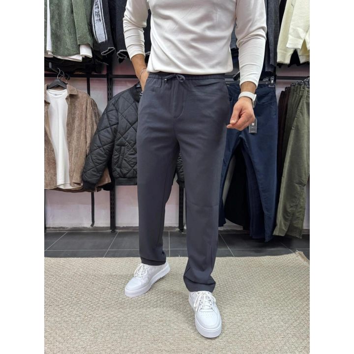 Bel Bağlamalı Regular Pantolon Antrasit