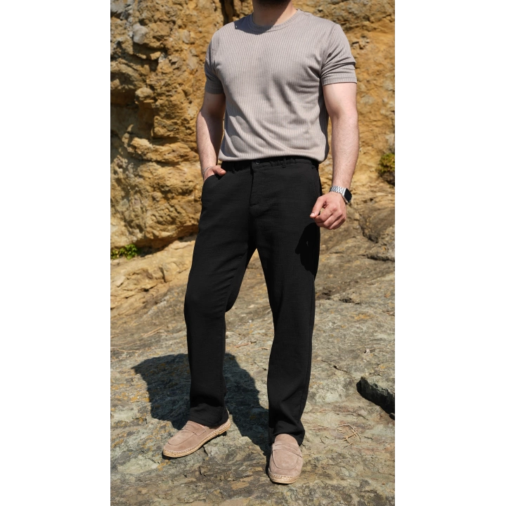Gofre Pantolon Siyah