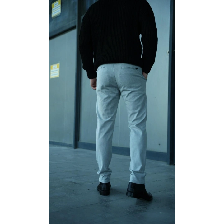 Kalın Kumaş Likralı Pantolon Gri