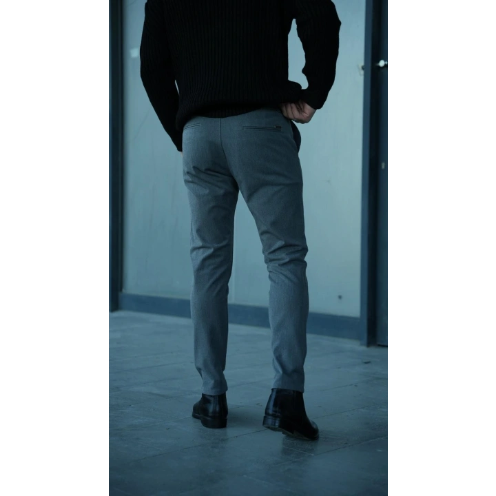 Kalın Kumaş Likralı Pantolon Koyu Gri