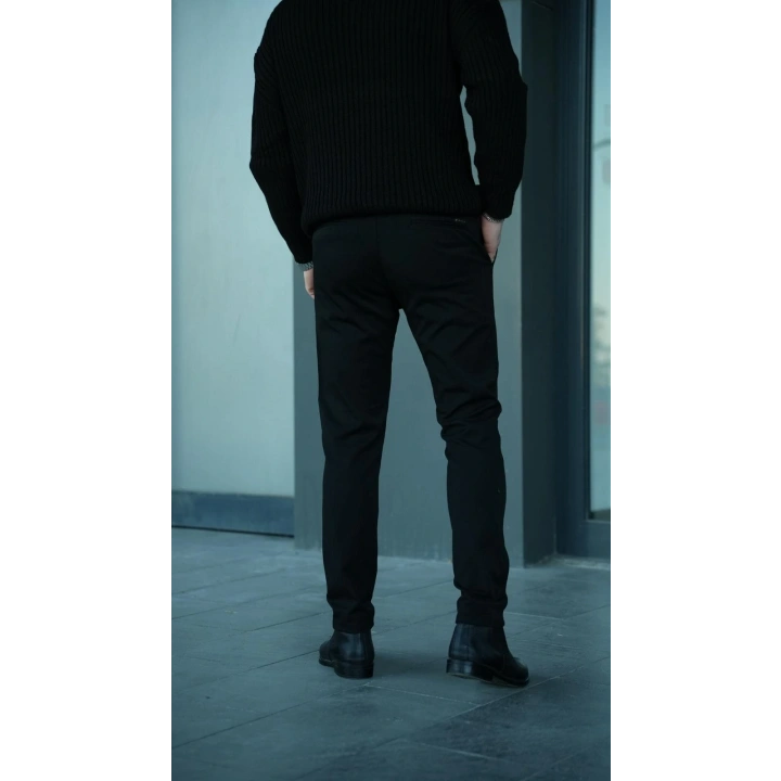 Kalın Kumaş Likralı Pantolon Siyah