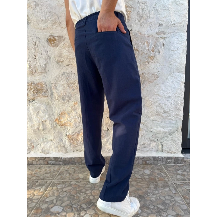 Keten Pantolon Lacivert