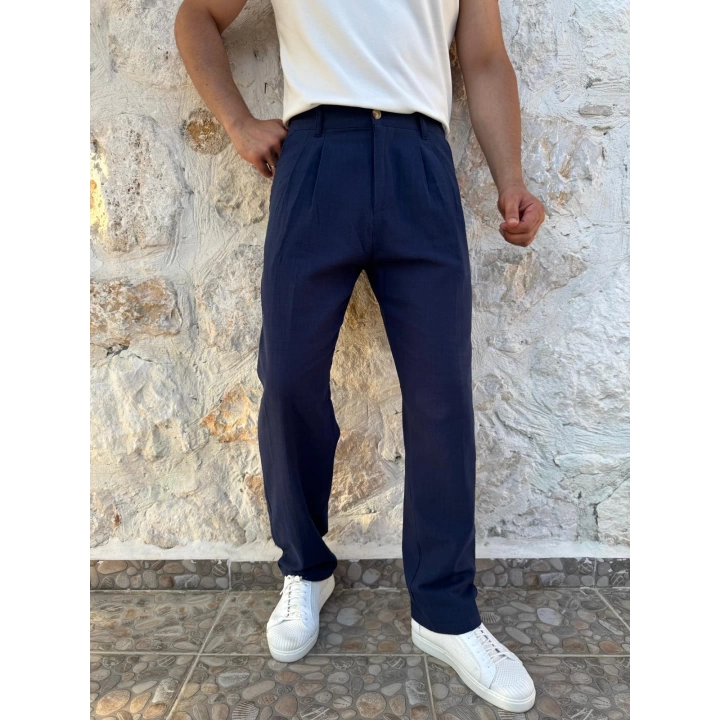 Keten Pantolon Lacivert