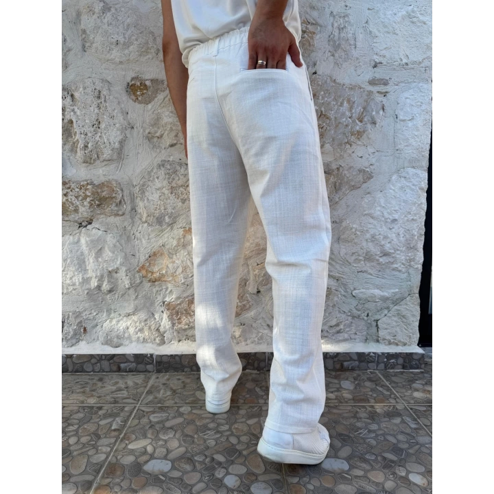 Keten Pantolon Beyaz