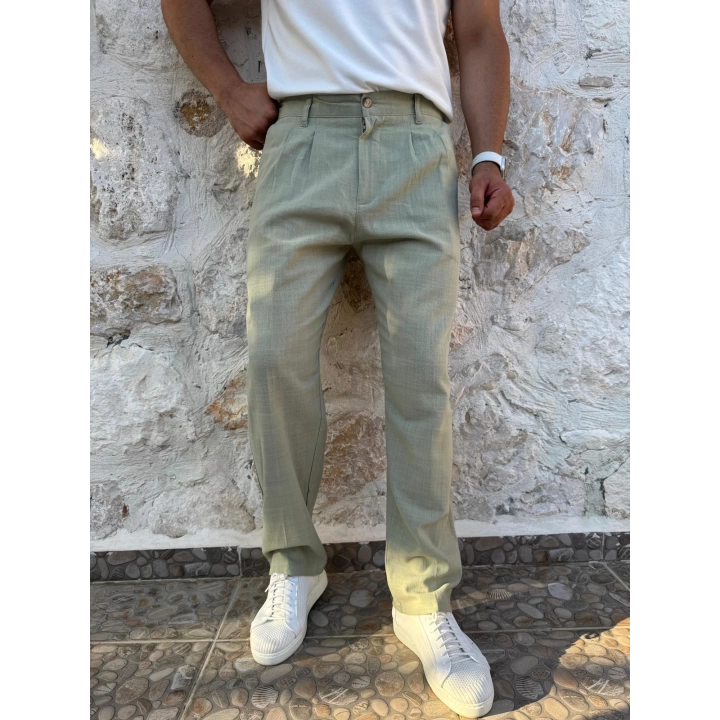 Keten Pantolon Yeşil