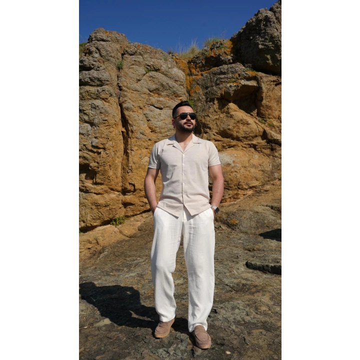 Kısa Kol Gömlek Bej