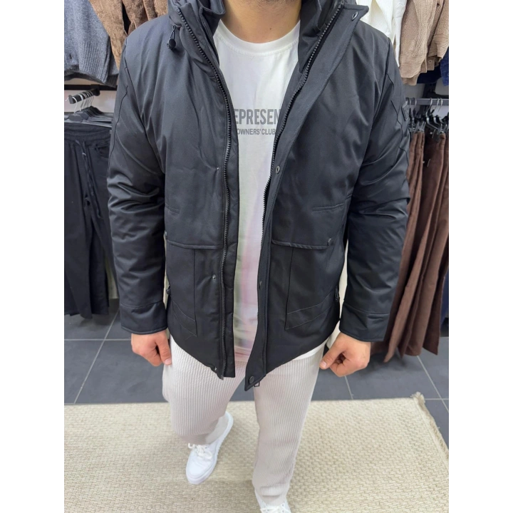 MONT KAPŞONLU SİYAH