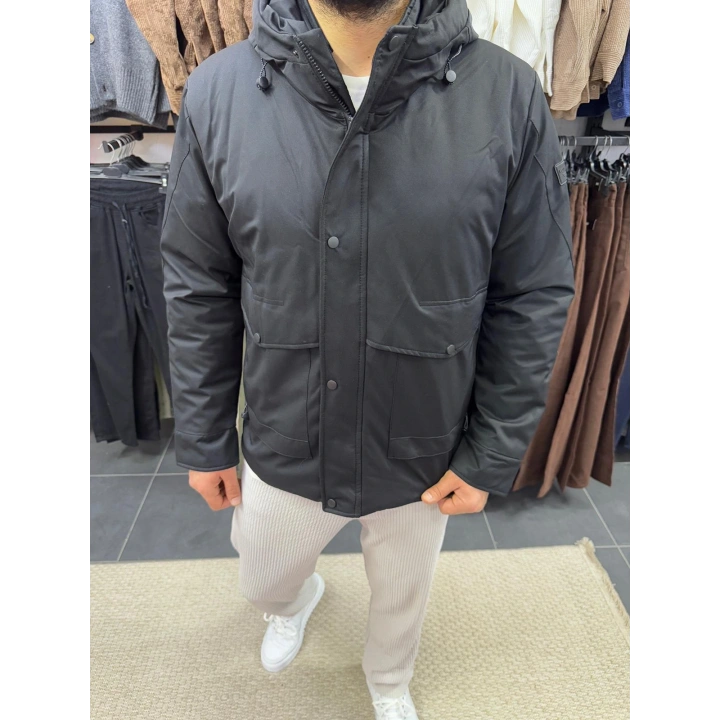 MONT KAPŞONLU SİYAH