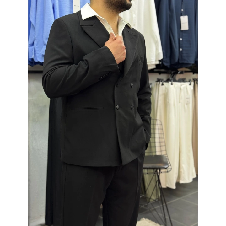 Oversize Kruvaze Takım Siyah