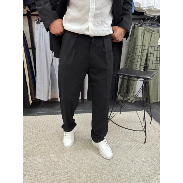 Oversize Kruvaze Takım Siyah