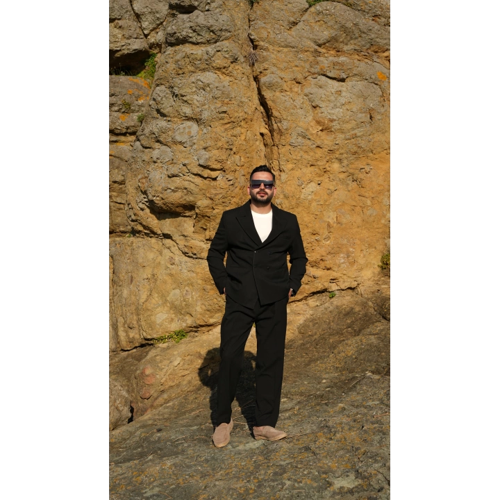 Oversize Kruvaze Takım Siyah