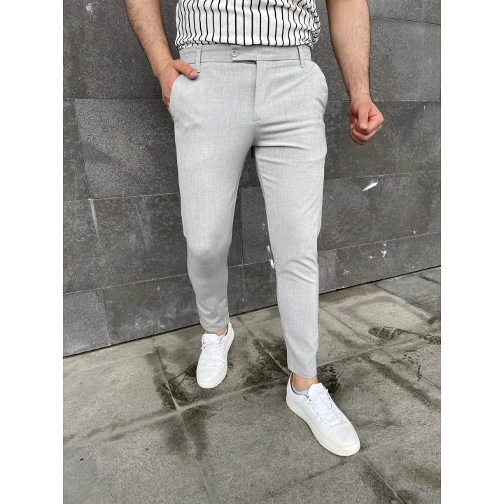 Slimfit Likralı Kumaş Pantolon Gri