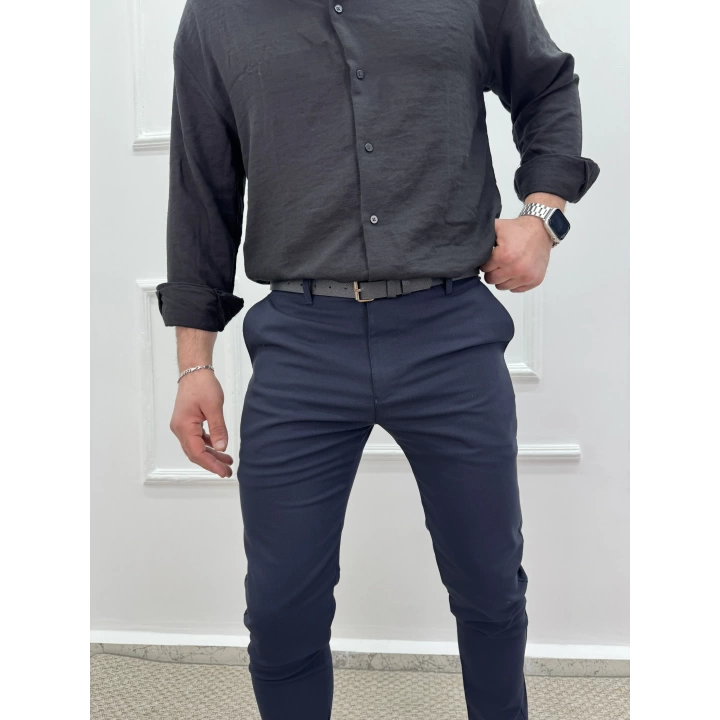 Slimfit Likralı Kumaş Pantolon Lacivert