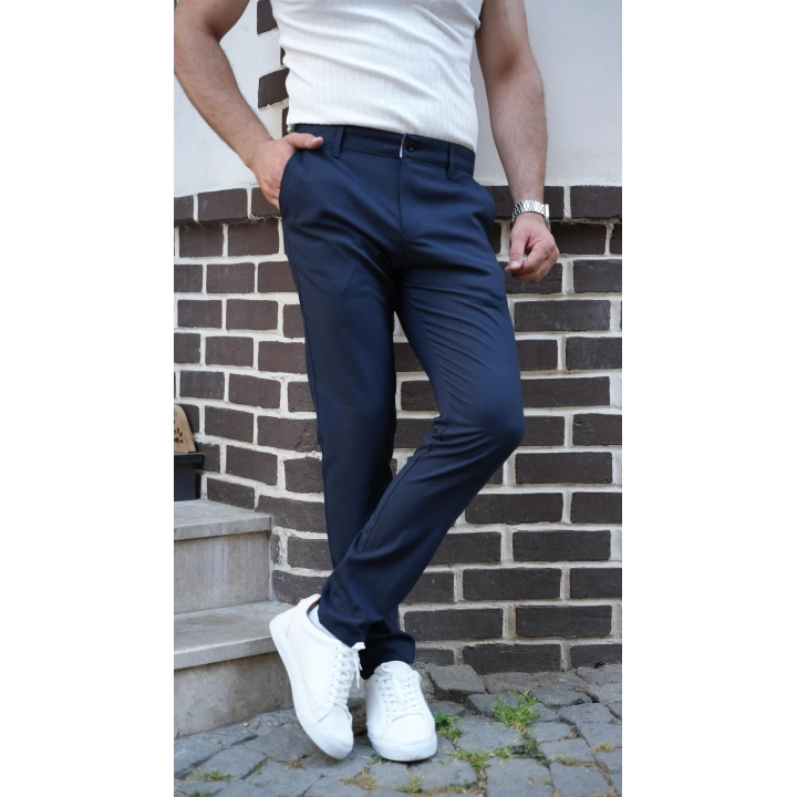 Slimfit Likralı Kumaş Pantolon Lacivert