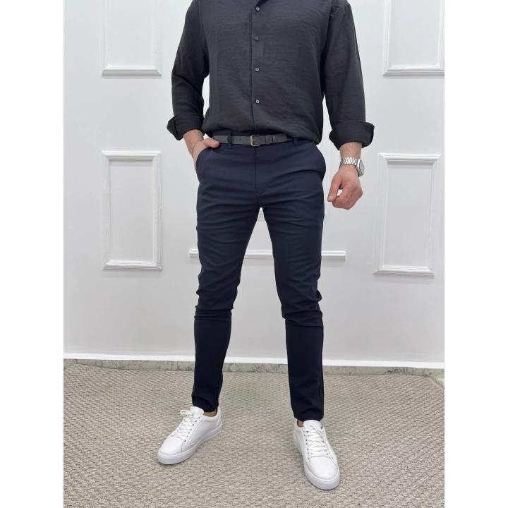 Slimfit Likralı Kumaş Pantolon Lacivert