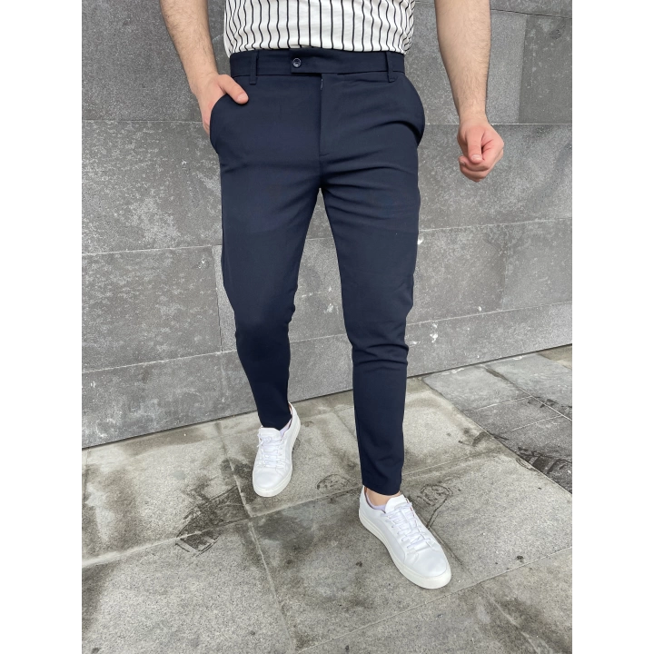 Slimfit Likralı Kumaş Pantolon Lacivert