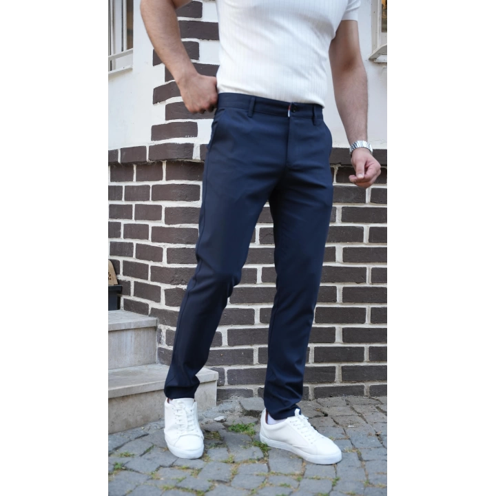 Slimfit Likralı Kumaş Pantolon Lacivert