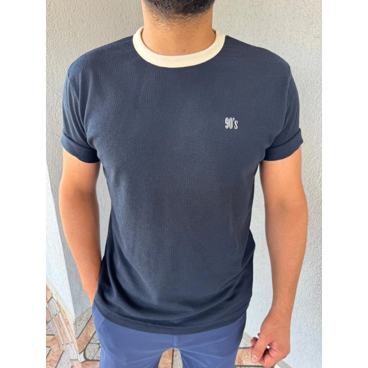 Tişört Nakışlı Lacivert