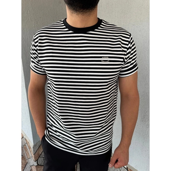 Tişört Yatay Çizgili Siyah
