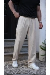 Baggy Kumaş Pantolon Bej