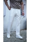 Baggy Kumaş Pantolon Beyaz