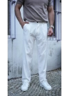Baggy Kumaş Pantolon Beyaz