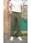 Baggy Kumaş Pantolon Haki
