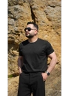 Fitilli Tişört Siyah