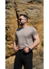Fitilli Tişört Kahve