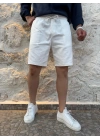 Gabardin Şort Beyaz