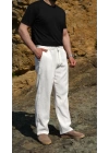 Gofre Pantolon Beyaz