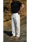 Gofre Pantolon Beyaz
