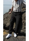 Keten Bagy Pantolon Siyah