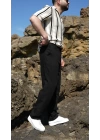 Keten Bagy Pantolon Siyah