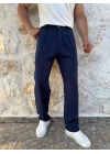 Keten Pantolon Lacivert