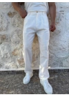 Keten Pantolon Beyaz