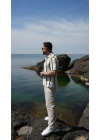Örme Kısa Kol Gömlek Yeşil Çizgili