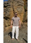 Örme Polo Yaka Tişört Kahve