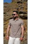 Örme Polo Yaka Tişört Kahve