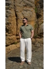 Örme Polo Yaka Tişört Yeşil