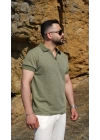 Örme Polo Yaka Tişört Yeşil